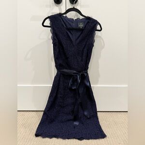 Elegant Adrianna Papell Navy Lace Dress